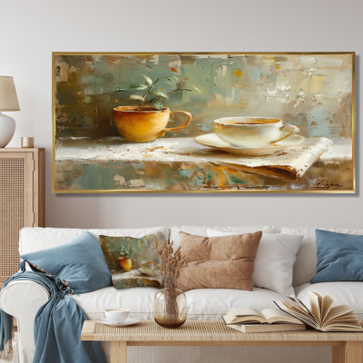 White Beige Cozy Cup Of Coffee I - Coffee Wall Art