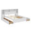 Lit de rangement en bois, tête de lit bibliothèque agrandie, six tiroirs-99382937