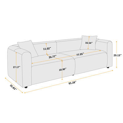 Jasey 95.28 Inch Boucle Upholstered Sofa