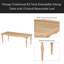 Table de salle à manger extensible rétro Vintage 82,7 pouces avec rallonge amovible de 23,6 pouces-948541630-948541628