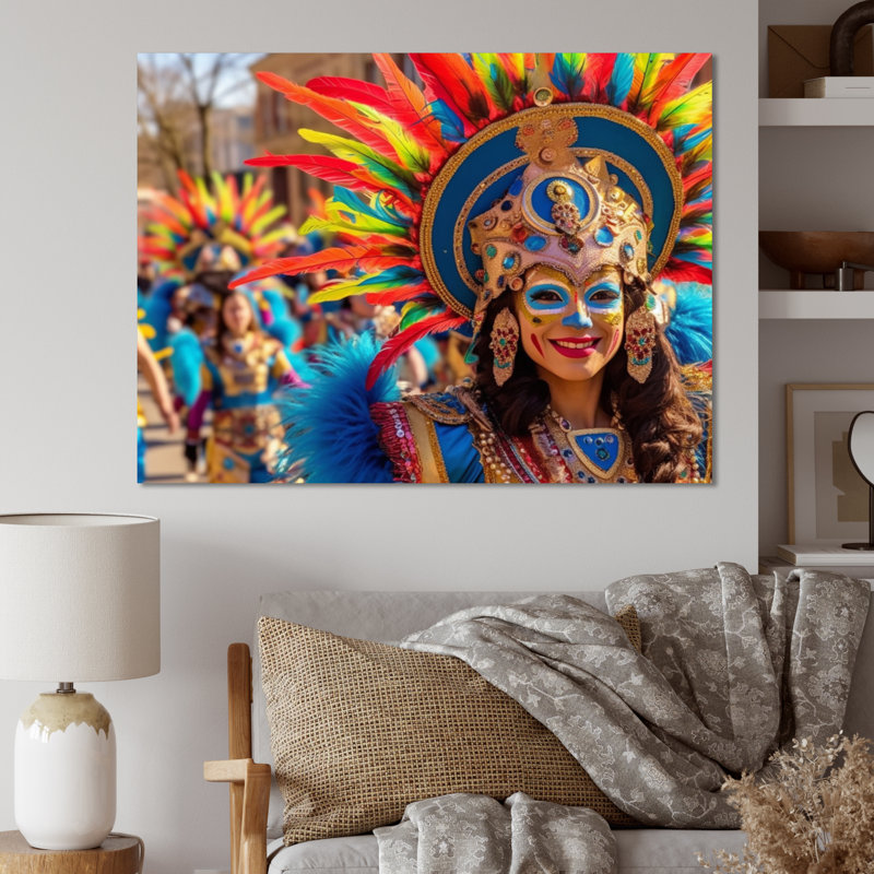«New Orleans Mardi Gras Celebrations I», reproduction sur toile, H 34 po x l 44 po x P 1,5 po, Toile tendue
