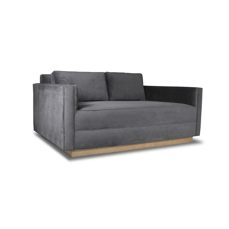 Canapé Picariello, Velours rouge, H 33 po x l 72 po x P 44 po