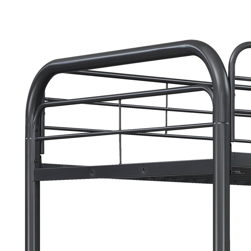 Lit superposé triple Furniture, simple / simple / simple, noir