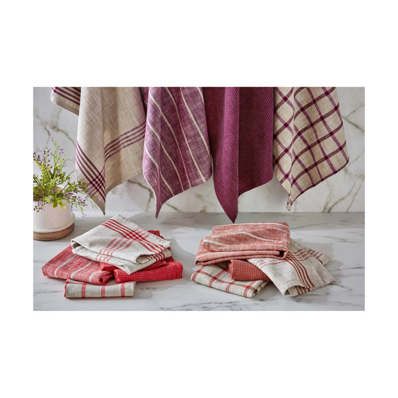 Ebern Designs Classic Double Cloth Dishtowel Red, Plum