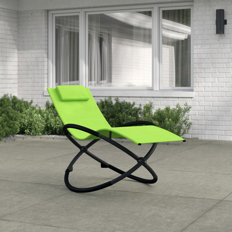 Chaise longue orbitale avec coussin Ceara, Vert pomme