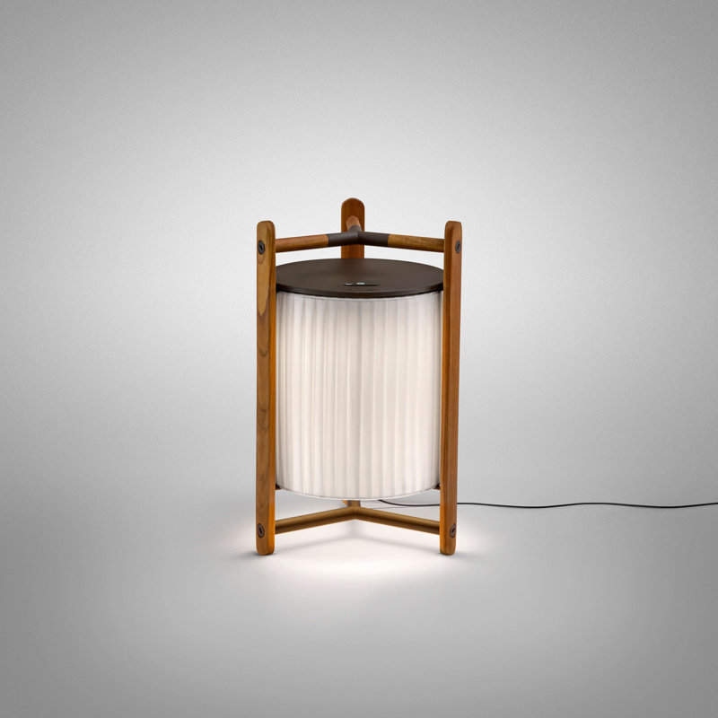Lampe sur pied Kando - abat-jour ruban, Blanc