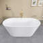 Baignoire de trempage autoportante en acrylique avec drain central 59 po x 30 po en blanc