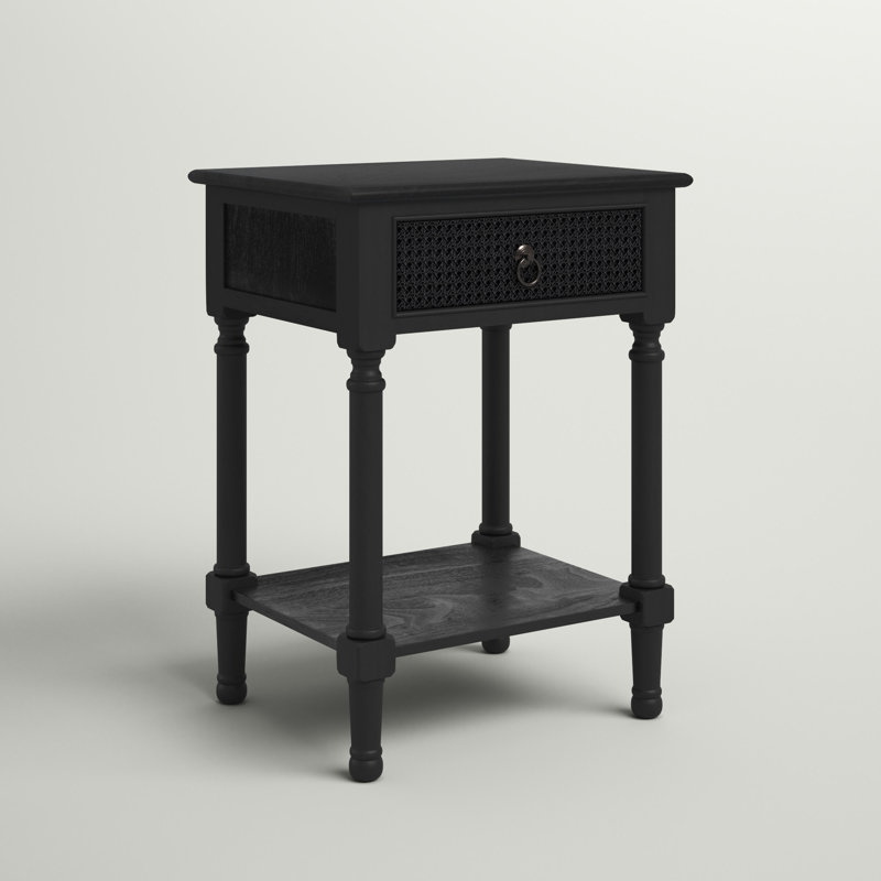 Ahearn End Table with Storage, Black