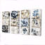 «White and Blue Floral Abstract Tiles IV - Boho Tiles», ensemble d'art mural-1009912956