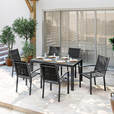 6 - Person Patio Dining Set with Rectangular Table