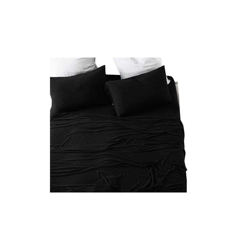 Bare Bottom Bare Bottom Spandex Infused Deep Pocket Sheet Set, Full Sheet Set + 1 Fitted Sheet + 2 Pillowcases, Black