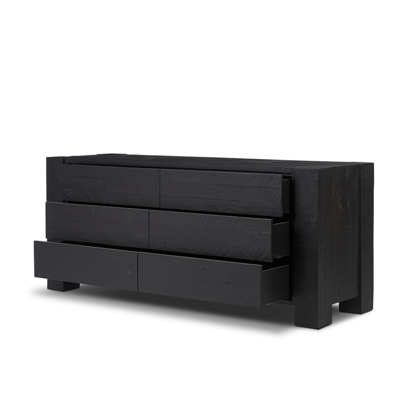Perot 6 - Drawer Dresser, Aged Black Pine