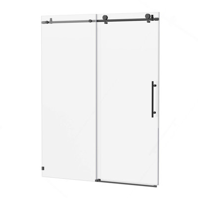 Durable Tempered Glass Sliding Shower Door with Buffer and Waterproof Function