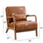 Chaise d'appoint en similicuir de 25,78 po de large Lyon avec ensemble de coussins supplémentaires (ensemble de 3)-111152747-111152748