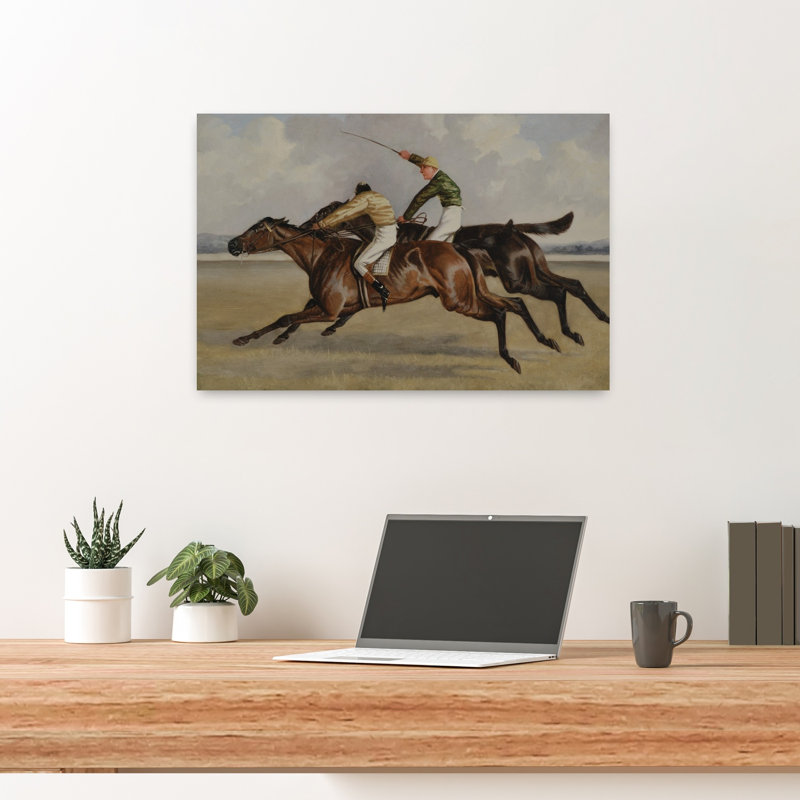 «Horse Race Finish Classic Contemporary Horse», reproduction d'art murale, H 16 po x l 24 po
