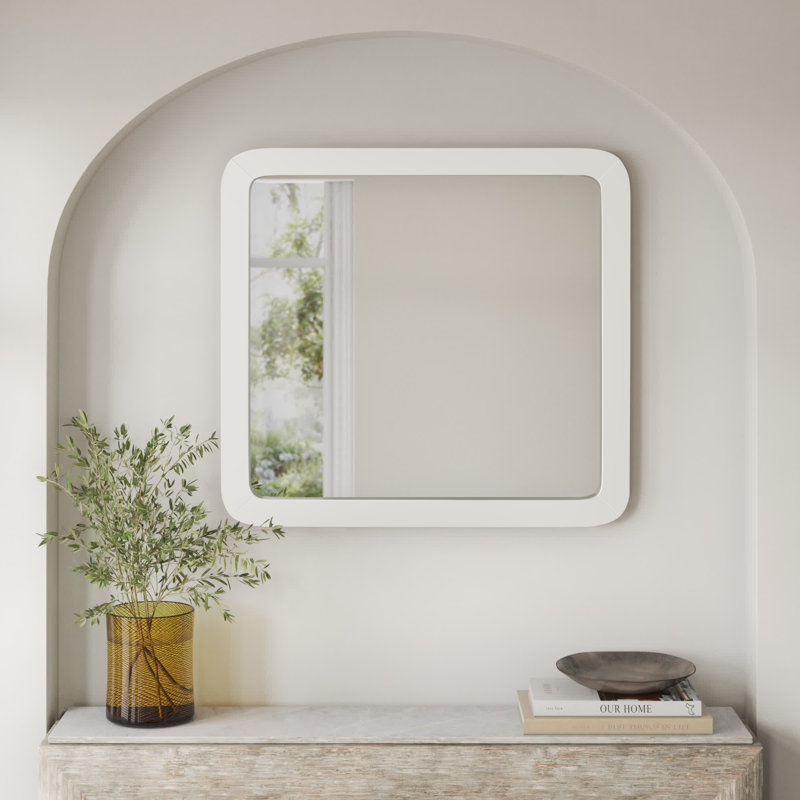 Wrightia Rectangle Mirror, Chalk White