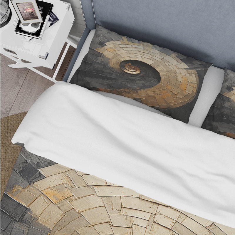 Ensemble de housse de couette spirales or et noir, Housse de couette très grand et 2 très grandes t