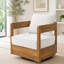 Fauteuil club d'extérieur pivotant en bois-1068995193