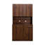 Armoire de cuisine 70,87 po en noyer avec 6 portes, 1 tiroir et 1 tablette ouverte pour le rangement de la chambre à coucher