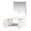 Miroir DEL de 91 cm avec meuble-lavabo blanc brillant et surface en quartz - Spacieux, résistant aux rayures et aux marques, comptoir de 56 cm de largeur x 56 cm de profondeur, grand espace de rangement, durable