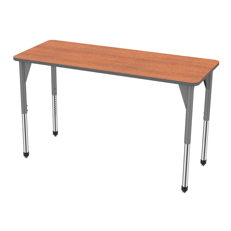 Table d'activité rectangulaire à hauteur réglable Premier Series, H 42 po x L 72 po x l 30 po, Gris, Cerisier sauvage