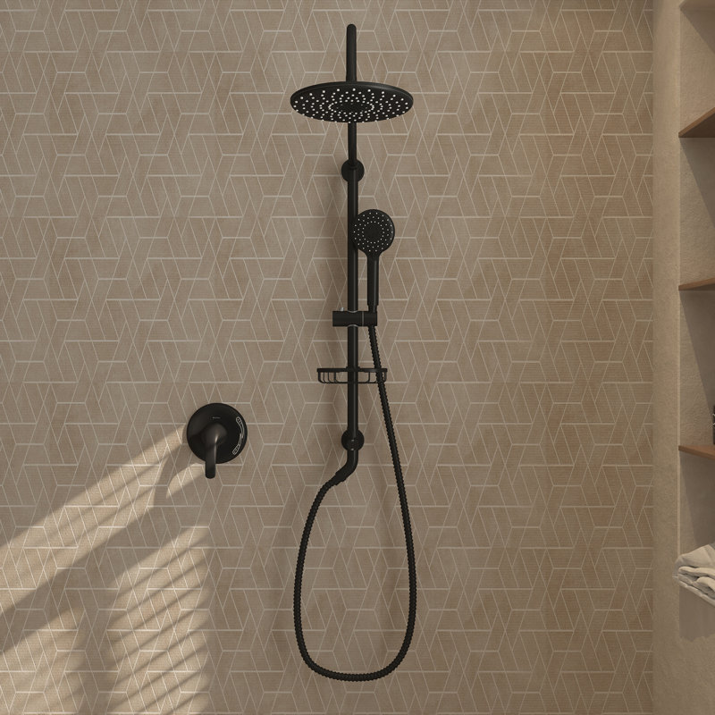 Diverter All-In-One Kit with Rough in-Valve, Matte Black