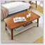 Table basse Mid-Century rectangulaire avec tablette tissée