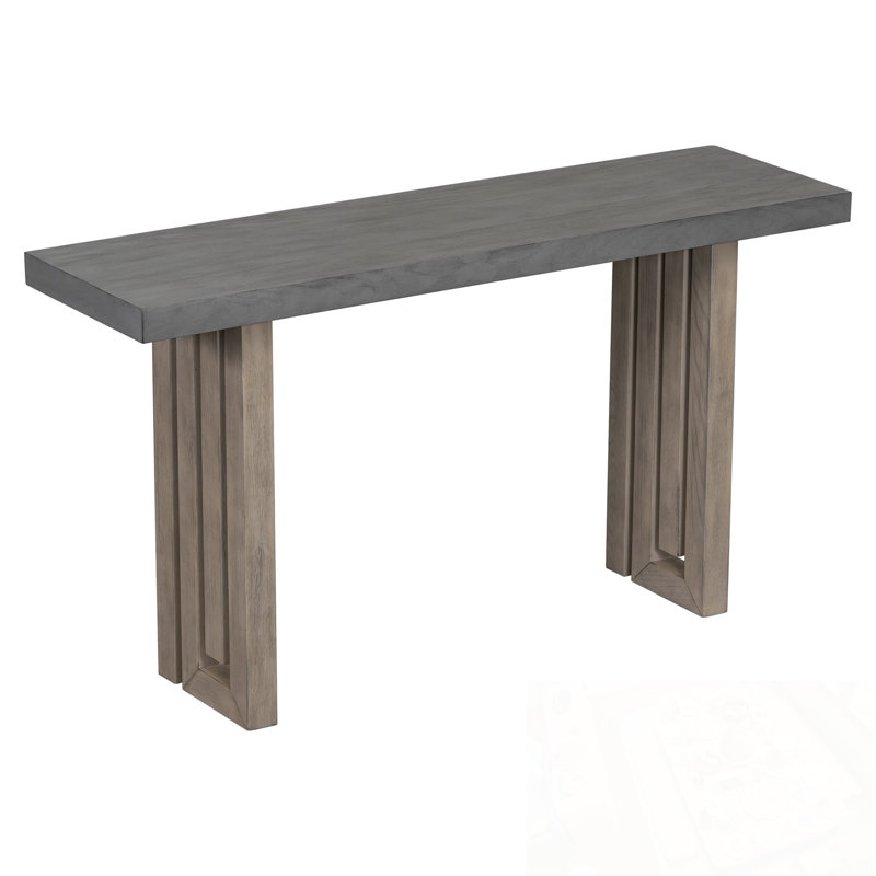 Wooden Console Table With Sturdy Sled Legs, Gray