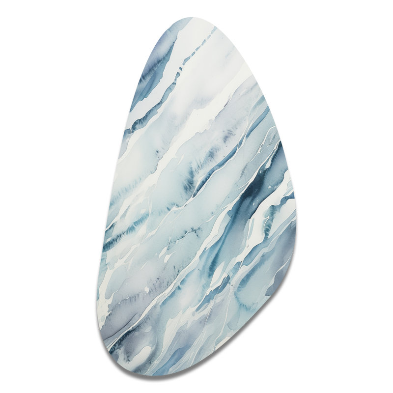 Sculpture murale bleue en forme de tourbillon bleu I - formes abstraites, H 31 po x l 17 po