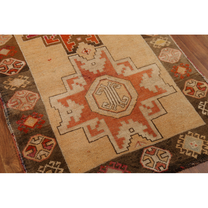 Tapis de couloir turc en laine fait à la main Anatolian 4x9