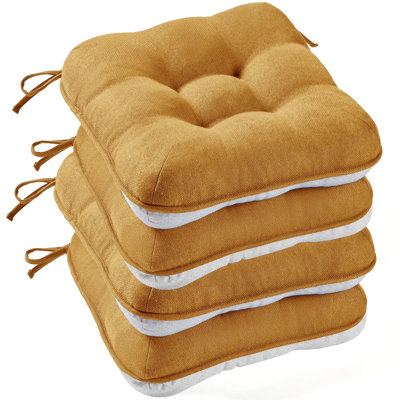 Comfortable Dining Chair Cushions Set – Non-Slip Seat Pads with Ties and Washable Covers, Ideal for Kitchen, Bar, Patio & Indoor/Outdoor