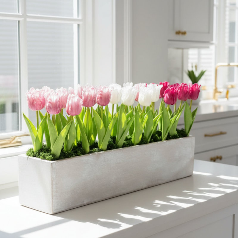 Polyethylene (PE) Tulip Arrangement in Vase