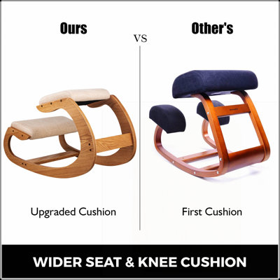 Chaise ergonomique à genoux pour une meilleure posture et un soulagement du stress, conception en bois de bouleau robuste pour le bureau et la maison