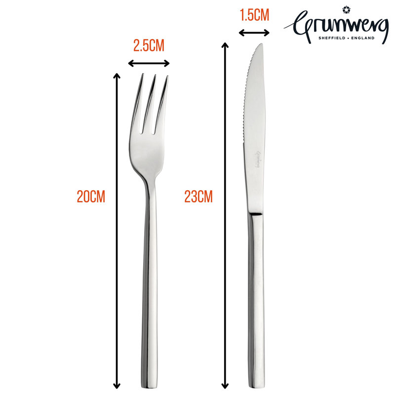 Grunwerg Chopstick Collection 12 Piece Steak Knife & Fork Set