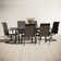 Alyah 6 - Person Metal Patio Dining Set with Extendable Rectangular Table