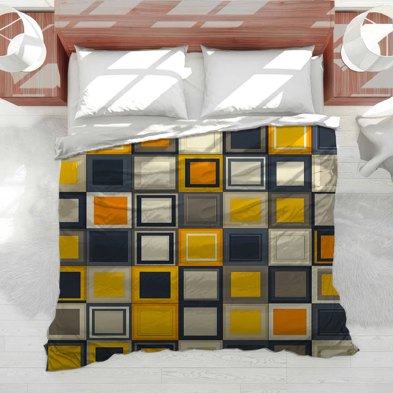 Squares Bedding Abstract Comforter Contemporary, Twin XL Comforter