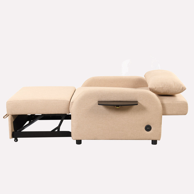 3-in-1 Convertible 41.5'' Sleeper Sofa Chair, Beige Linen