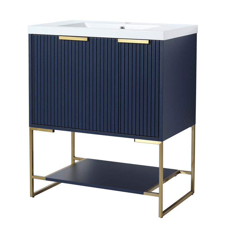 Benjamon 18.1'' Single Bathroom Vanity with Ceramic Top