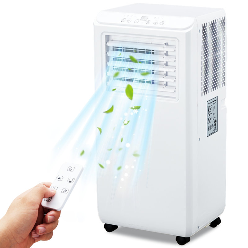 Climatiseur portatif ultra-silencieux 3 en 1 10000 BTU - Refroidissement, déshumidificateur et ventilateur - Télécommande, écoénergétique, ensemble de ventilation pour fenêtre, refroidit jusqu'à 450 pieds carrés - Blanc