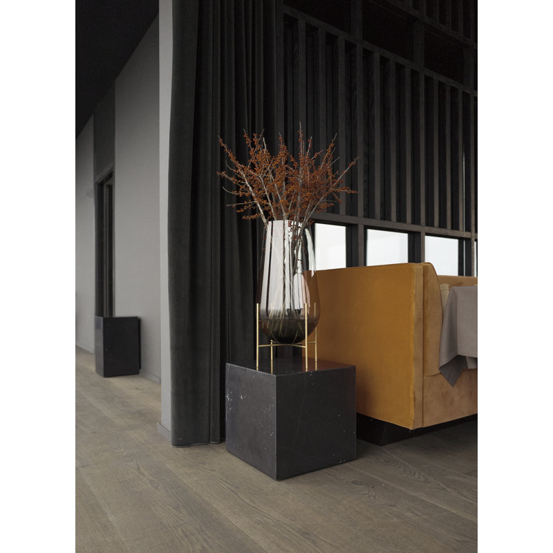 Plinth End Table, 20.1" H x 11.8" W x 11.8" D, Black Marquina