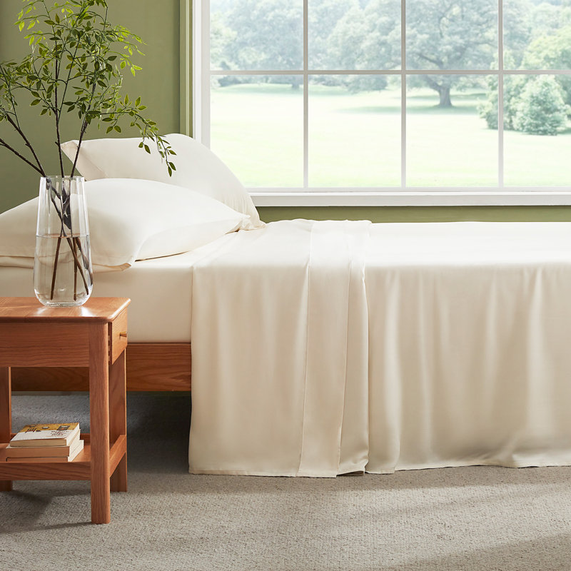 Ensemble de draps en viscose naturelle, King, Almond