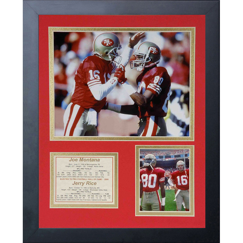 Memorabili encadrée montana et riz san francisco 49ers