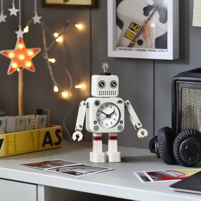 Réveil robot en métal