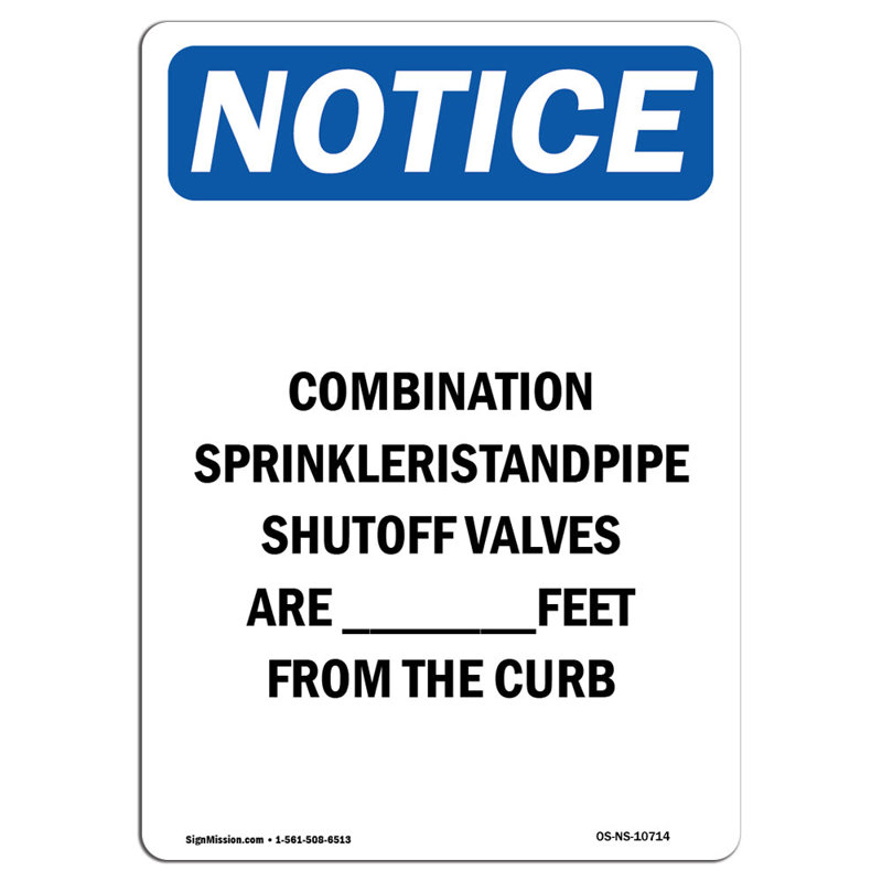 Combination Sprinkler Standpipe Sign