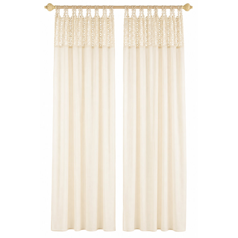 Shirl Sheer Curtain Single Panel, Ivory, 52" W x 120" L
