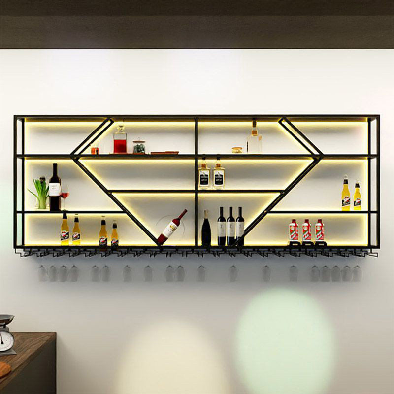 Creative Black Diamond Shaped Wine Rack, 39.3" H x 94.4" W x 7.8" D