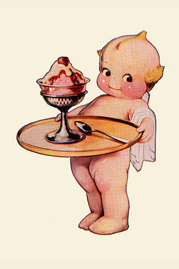 " Cupie Doll Ice Cream ", 42" H x 28" W x 1.5" D