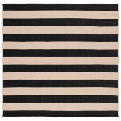 Tapis rayé beige / noir intérieur / extérieur Mestas