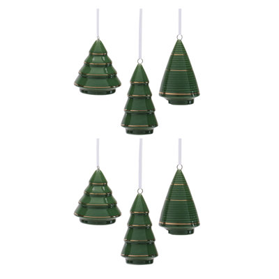 Ensemble de 6 ornements d'arbre en céramique