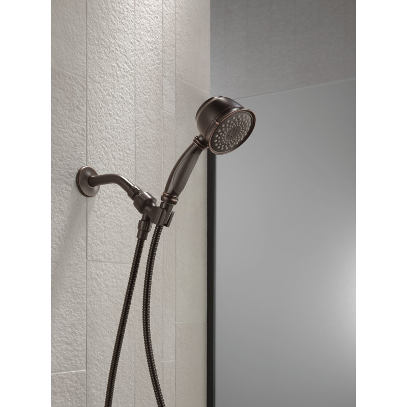 Pomme de douche à main avec douche multifonction et composants de douche universels et TouchClean, Bronze vénitien